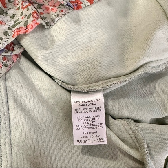 Lush Inez Sage Floral Ruched Mini Dress - Picture 8 of 8